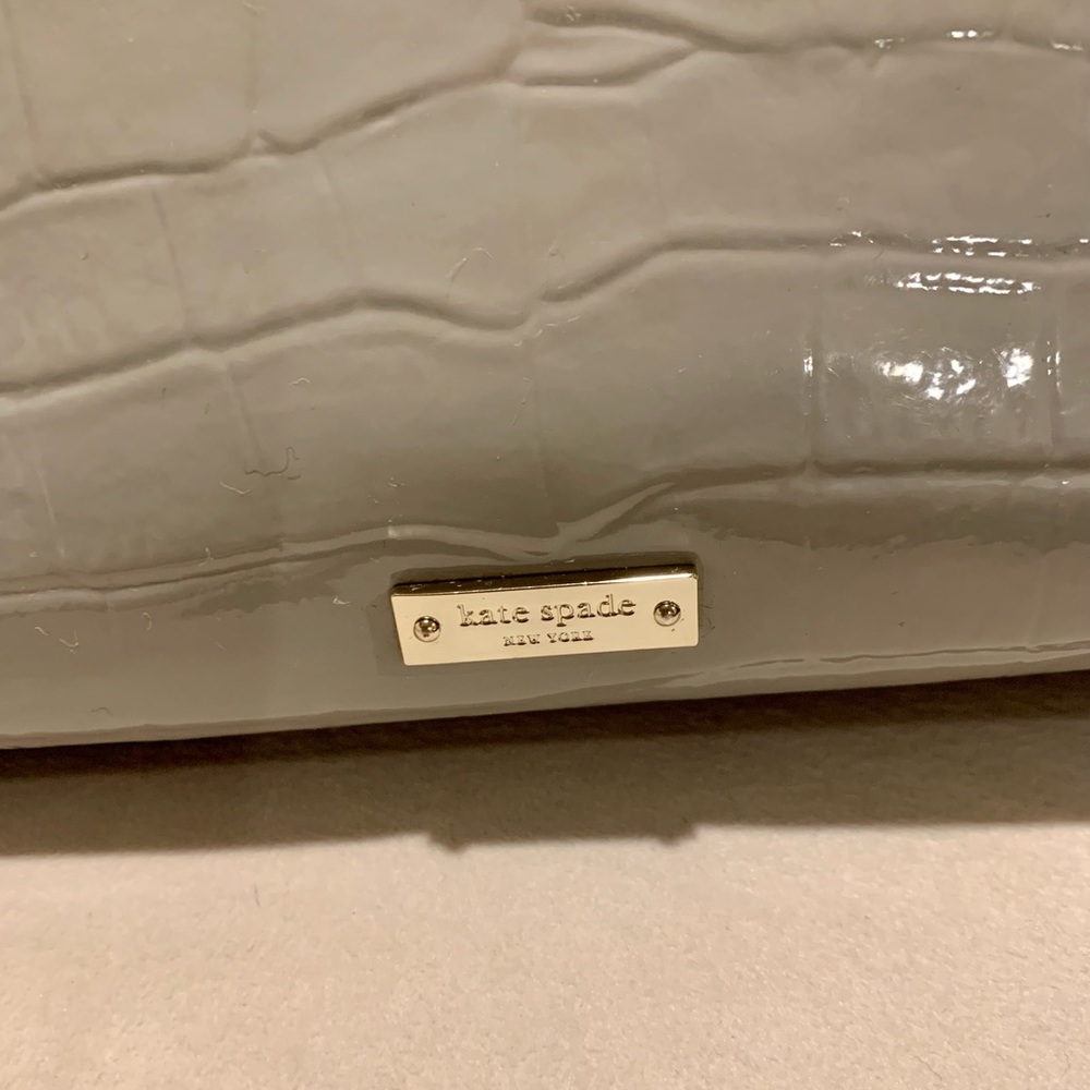 Kate Spade Light Gray Croc-Embossed Satchel Knightsbridge Constantine - Picture 5 of 10